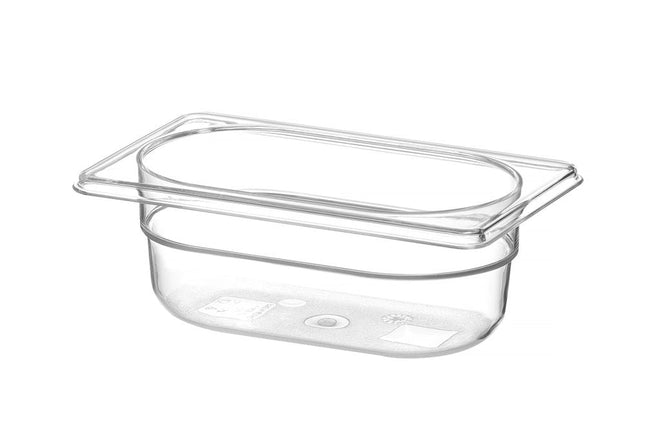 Gastronormbak 1/9 65 mmpolycarbonaat transparant 1/box