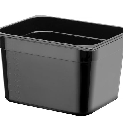 Gastronorm container 1/2 200 mm polycarbonate black 1/box