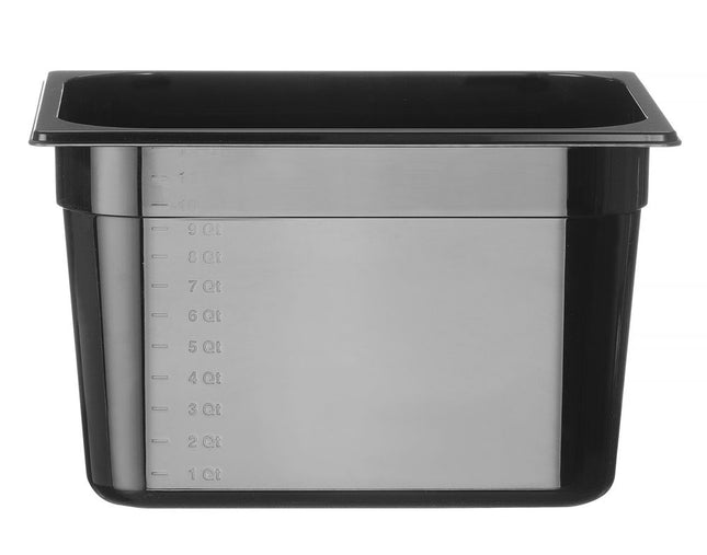 Zwarte GN 1/2 bak Hendi 200 mm diep voor voedselopslag in restaurant en catering