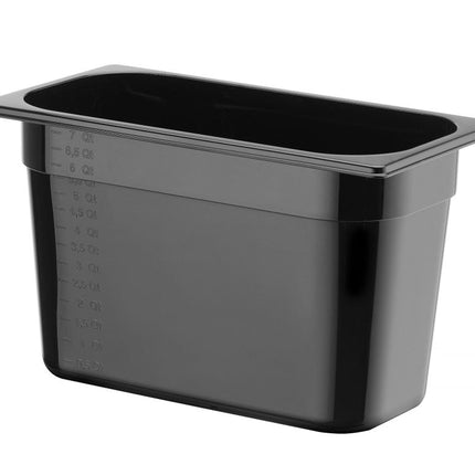 Gastronorm container 1/3 200 mm polycarbonate black 1/box