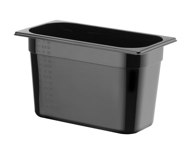 Gastronormbak1/3 200 mm polycarbonaat zwart 1/box