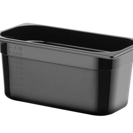 Zwarte GN 1/3 bak Hendi 150 mm diep voor ingrediënten in de professionele keuken