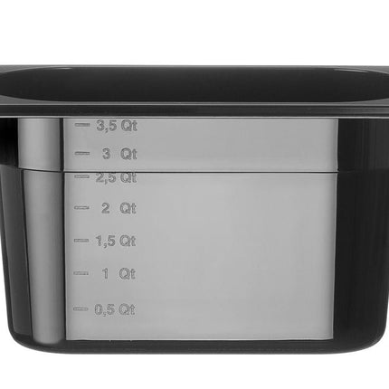 Gastronorm container 1/4 150 mm polycarbonate black 1/box