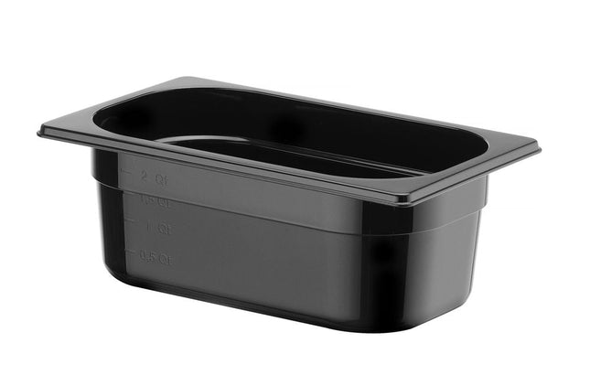 Gastronormbak1/4 100 mm polycarbonaat zwart 1/box