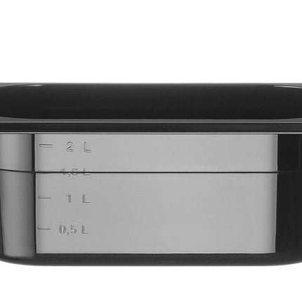 Gastronormbak1/4 100 mm polycarbonaat zwart 1/box