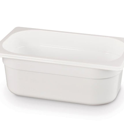 Gastronormbak1/4 100 mm polycarbonaat wit 1/box