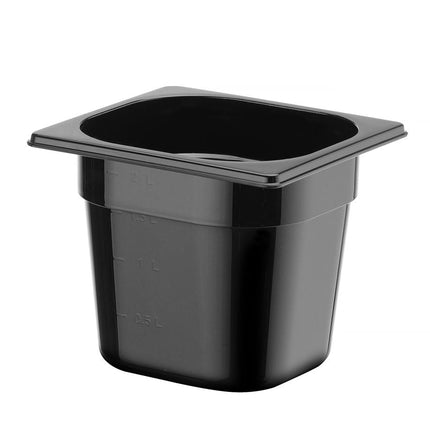 Gastronormbak1/6 150 mm polycarbonaat zwart 1/box