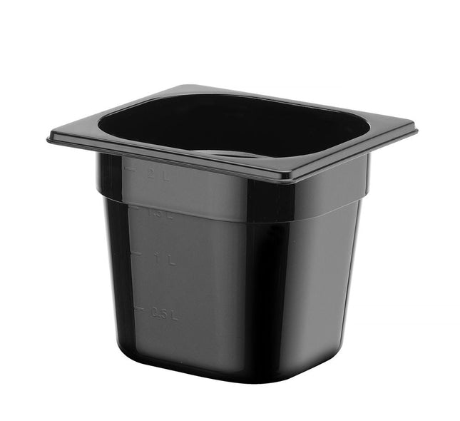 Gastronormbak1/6 150 mm polycarbonaat zwart 1/box