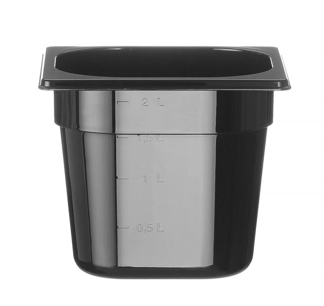 Gastronormbak1/6 150 mm polycarbonaat zwart 1/box