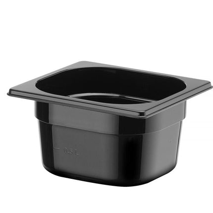 Gastronorm Container 1/6 100mm polycarbonate black 1/box