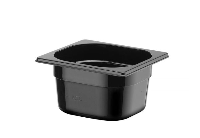 Gastronormbak1/6 100 mm polycarbonaat zwart 1/box