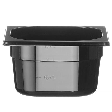 Gastronorm Container 1/6 100mm polycarbonate black 1/box