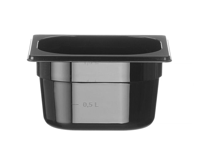 Gastronormbak1/6 100 mm polycarbonaat zwart 1/box