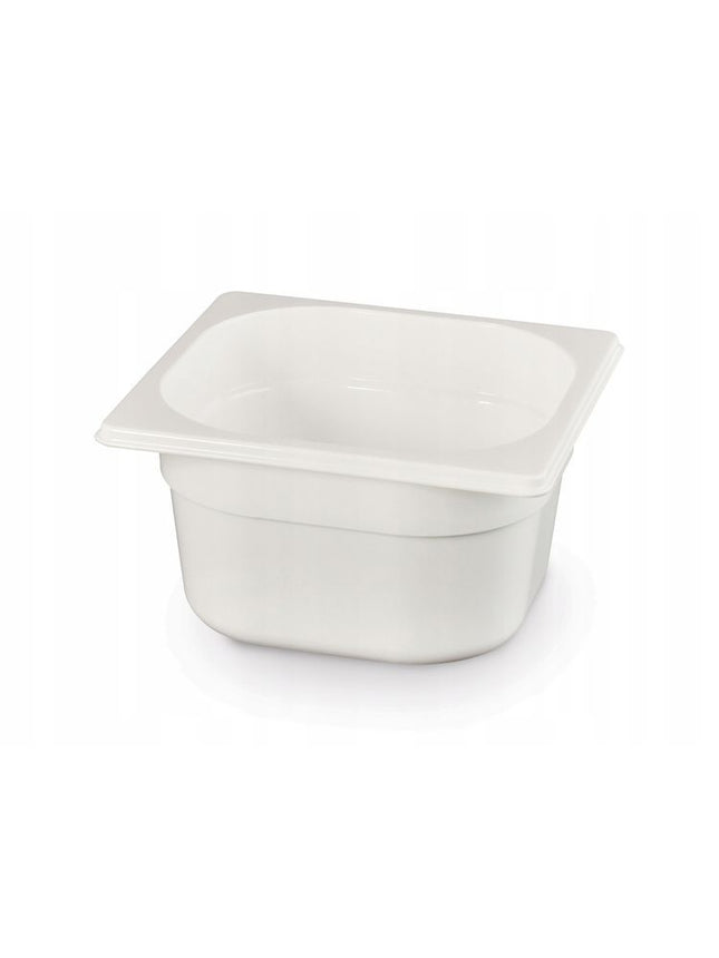 Hendi gastronormbak 1/6 65 mm polycarbonaat wit – lage witte GN-bak voor toppings en catering