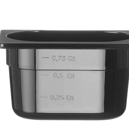 Gastronormbak1/9 100 mm polycarbonaat zwart 1/box