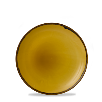 Dudson Harvest Mustard coupebord 21,7 cm – mosterdgeel porseleinen bord voor fine dining