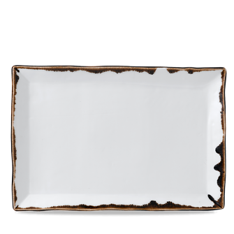 Dudson Harvest Natural rechthoekige serveerschaal 34,5x23,3 cm – naturel porselein voor restaurants