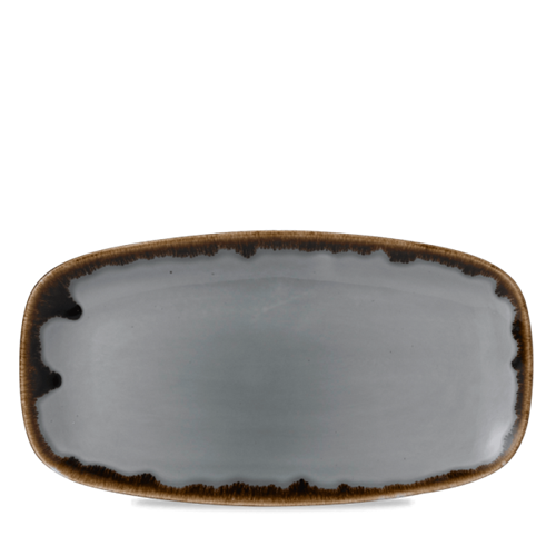 Dudson Harvest Grey langwerpig chef-bord 35,5x18,9 cm – grijs porselein voor restaurants