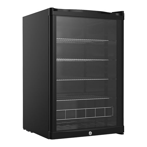 Refrigerator 130L with Glass Door Black