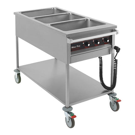 EMGA bain-marie wagen 3x 1/1 GN 200 mm – mobiele warmhouder voor grote evenementen