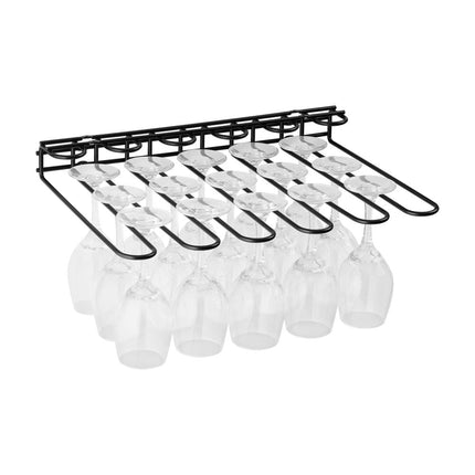 APS glazenrail zwart 45 cm detail - glazenhouder voor cafe en bar
