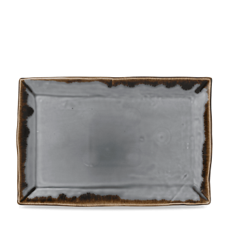 Dudson Harvest Grey rechthoekige serveerschaal 28,7x19 cm – grijs porselein voor de horeca