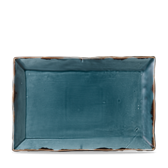 Dudson Harvest Blue rechthoekige serveerschaal 28x19 cm – blauw porselein voor de horeca