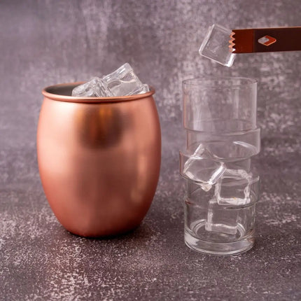 Copper Ice Bucket with Ice Tong Stainless Steel 1300ml H13.9cm