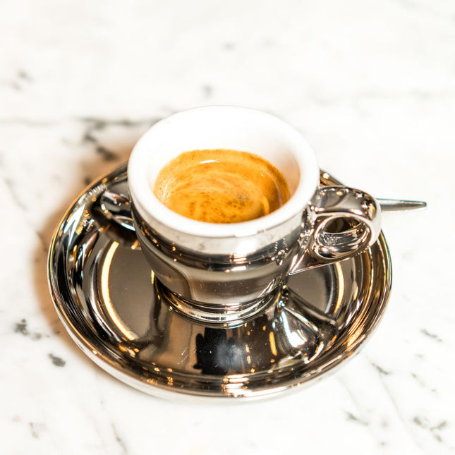 Espresso kop & schotel zilver 55 ml 6/box