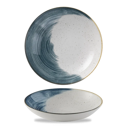 Churchill Stonecast Accents Blueberry Evolve coupe kom – blauw stoneware pastabord voor restaurants