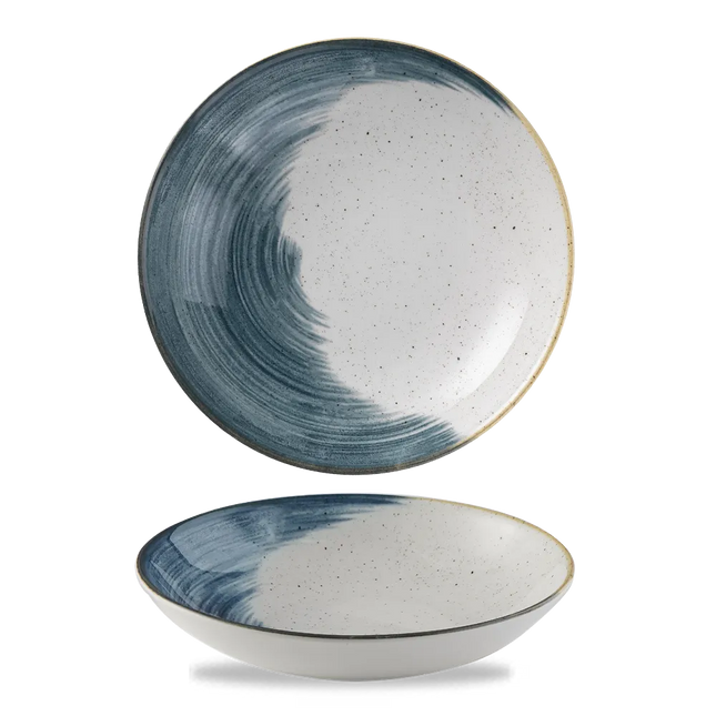 Churchill Stonecast Accents Blueberry Evolve coupe kom – blauw stoneware pastabord voor restaurants