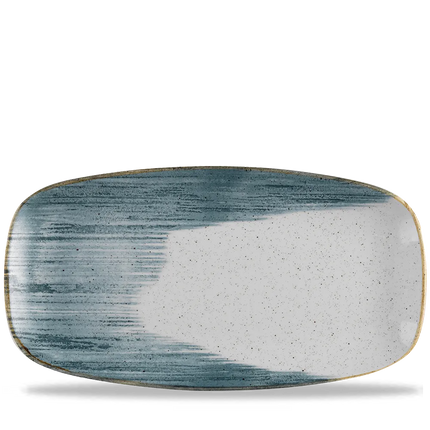 Churchill Stonecast Accents Blueberry Chefs langwerpig bord – blauwe keramische plaat voor de horeca