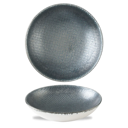 Churchill Astro Metallic Blue coupekom Ø 24,8 cm – porseleinen kom met metallic glazuur voor restaurants