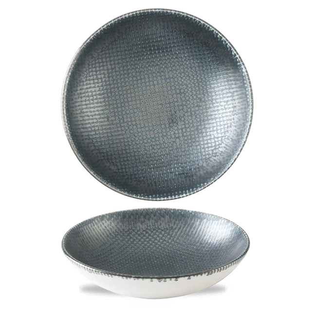 Churchill Astro Metallic Blue coupekom Ø 24,8 cm – porseleinen kom met metallic glazuur voor restaurants