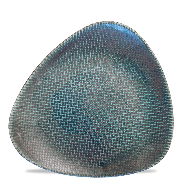 Churchill Astro Metallic Blue lotusbord Ø 28,5 cm – porseleinen bord met metallic glazuur voor restaurants