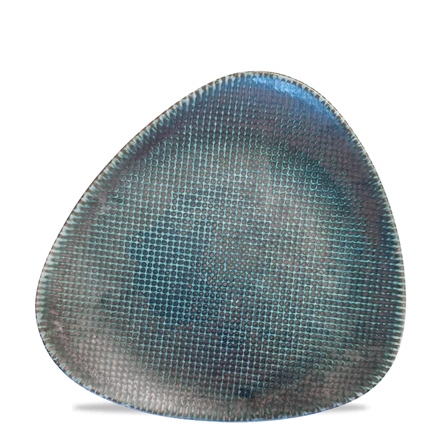 Churchill Astro Metallic Blue lotusbord Ø 24,5 cm – porseleinen bord met metallic glazuur voor horeca