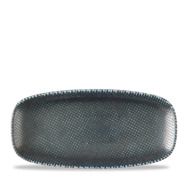 Astro Metallic Blue Chefs Oblong Plate 26,9x12,7cm 12/box