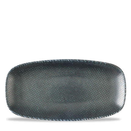 Churchill Astro Metallic Blue ovaal chef's bord 29,8x15,3 cm – porseleinen bord voor fine dining