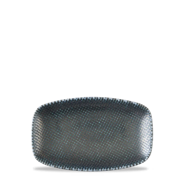 Astro Metallic Blue Oblong Chefs Plate 20x12,1cm 12/box