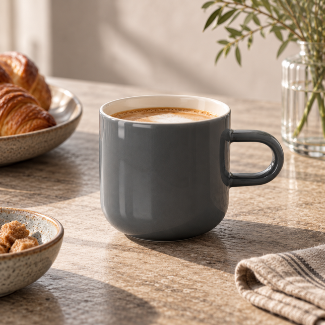 Acme Bobby mok medium 300 ml Dolphin – porseleinen koffiemok, detailbeeld voor café en horeca