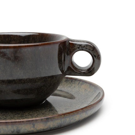 Surface Capp..Cup Saucer Indi Grey L 16.5 W 16.5 H 7 8/Box
