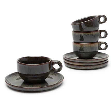 Surface Capp..Cup Saucer Indi Grey L 16.5 W 16.5 H 7 8/Box