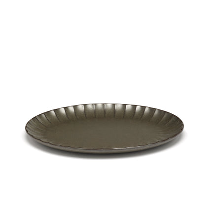 Inku Oval Plate S Green L 25 W 17.5 H 1.7 cm 4/Box – Serax