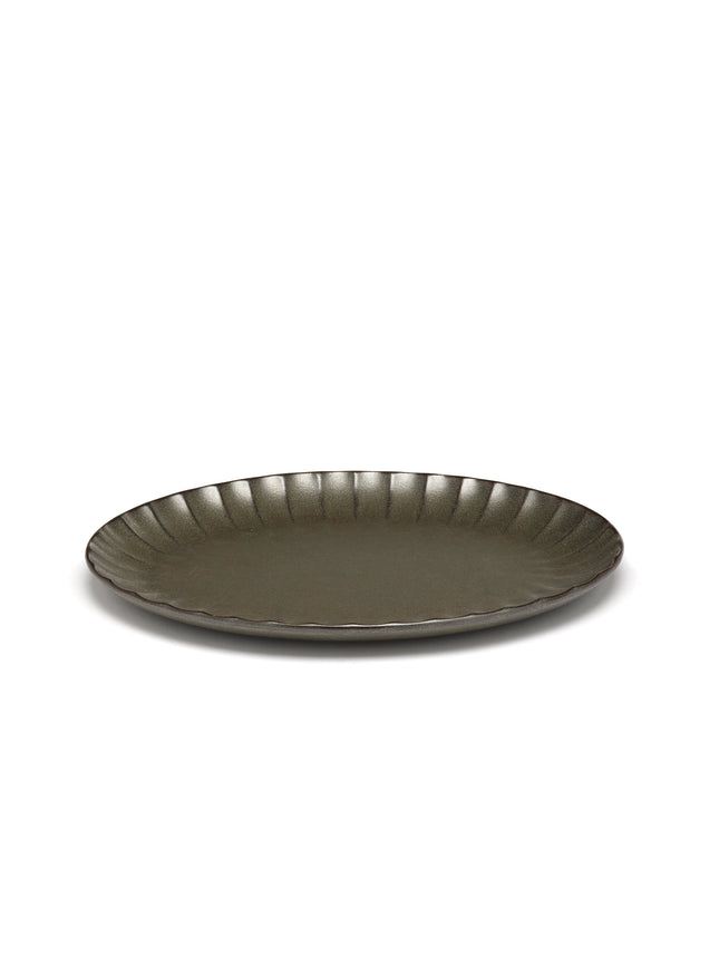 Inku Oval Plate S Green L 25 W 17.5 H 1.7 cm 4/Box – Serax