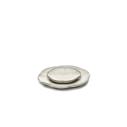 Inku Plate Ribbed S White L 8.9 W 8.9 H 1.3 cm 8/Box
