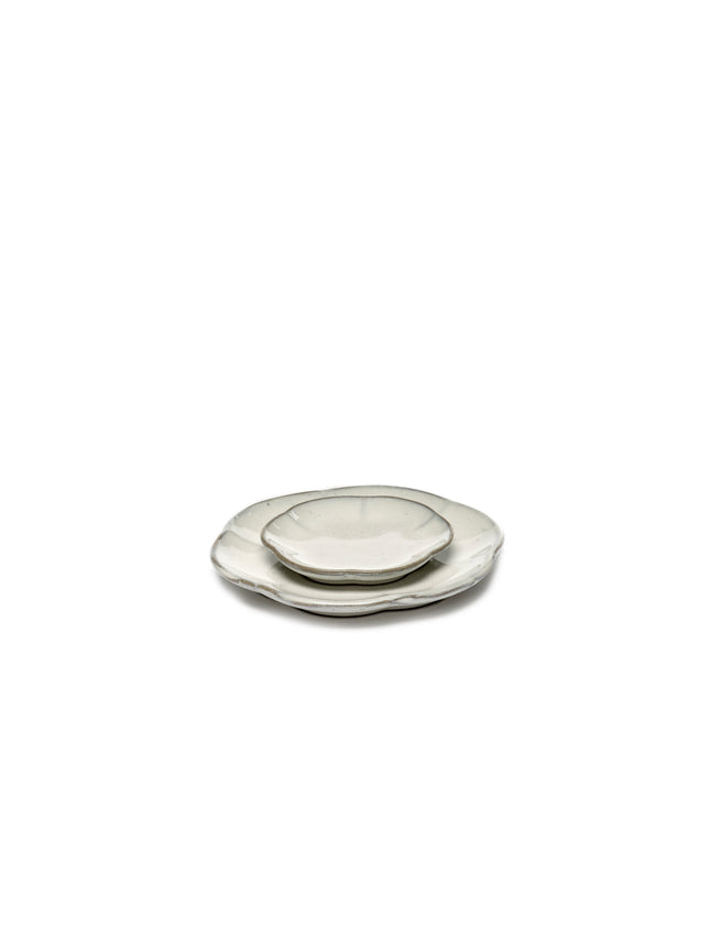 Inku Plate Ribbed S White L 8.9 W 8.9 H 1.3 cm 8/Box