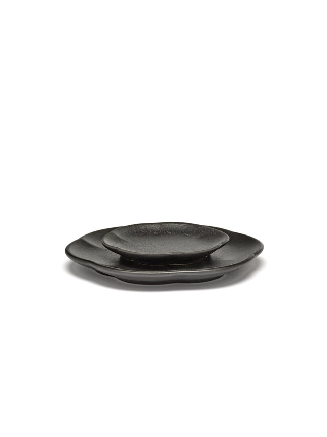 Inku Plate Ribbed M Black L 13.9 W 13.9 H 1.3 cm 8/Box