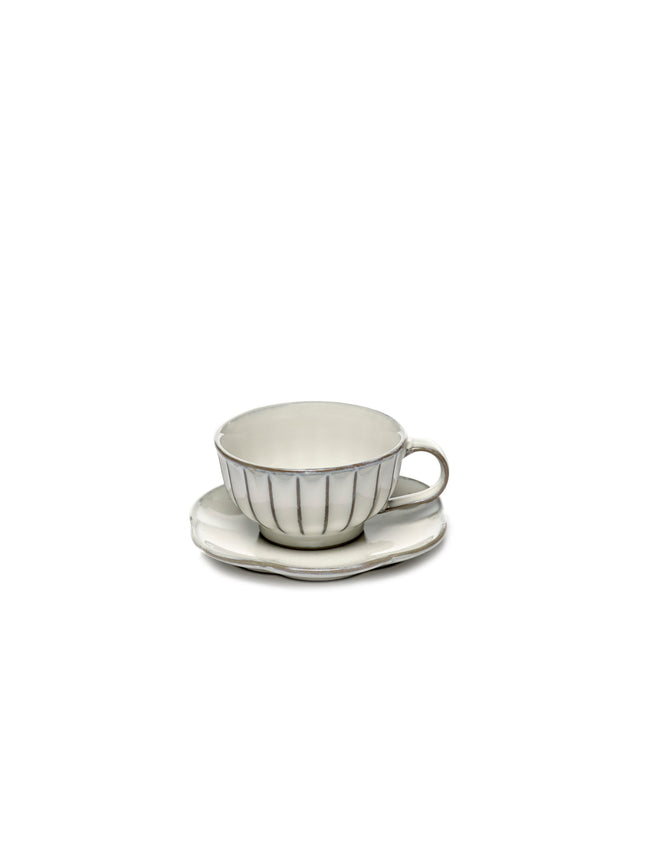 Inku Plate Ribbed M White L 13.9 W 13.9 H 1.3 cm 8/Box