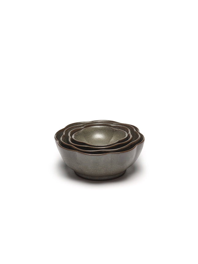Inku Bowl Ribbed S Green L 9 W 9 H 3 cm 8/Box