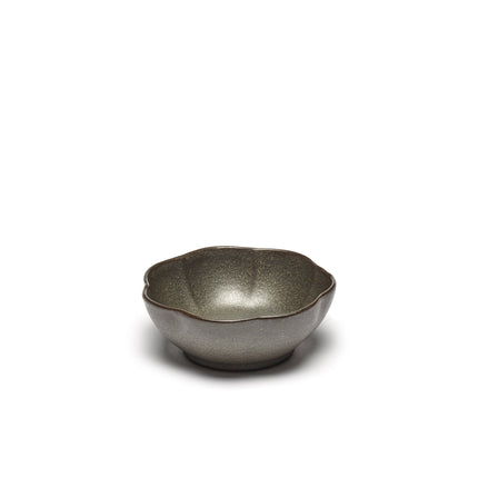 Inku Bowl Ribbed L Green L 13 W 13 H 5 cm 8/Box – Serax